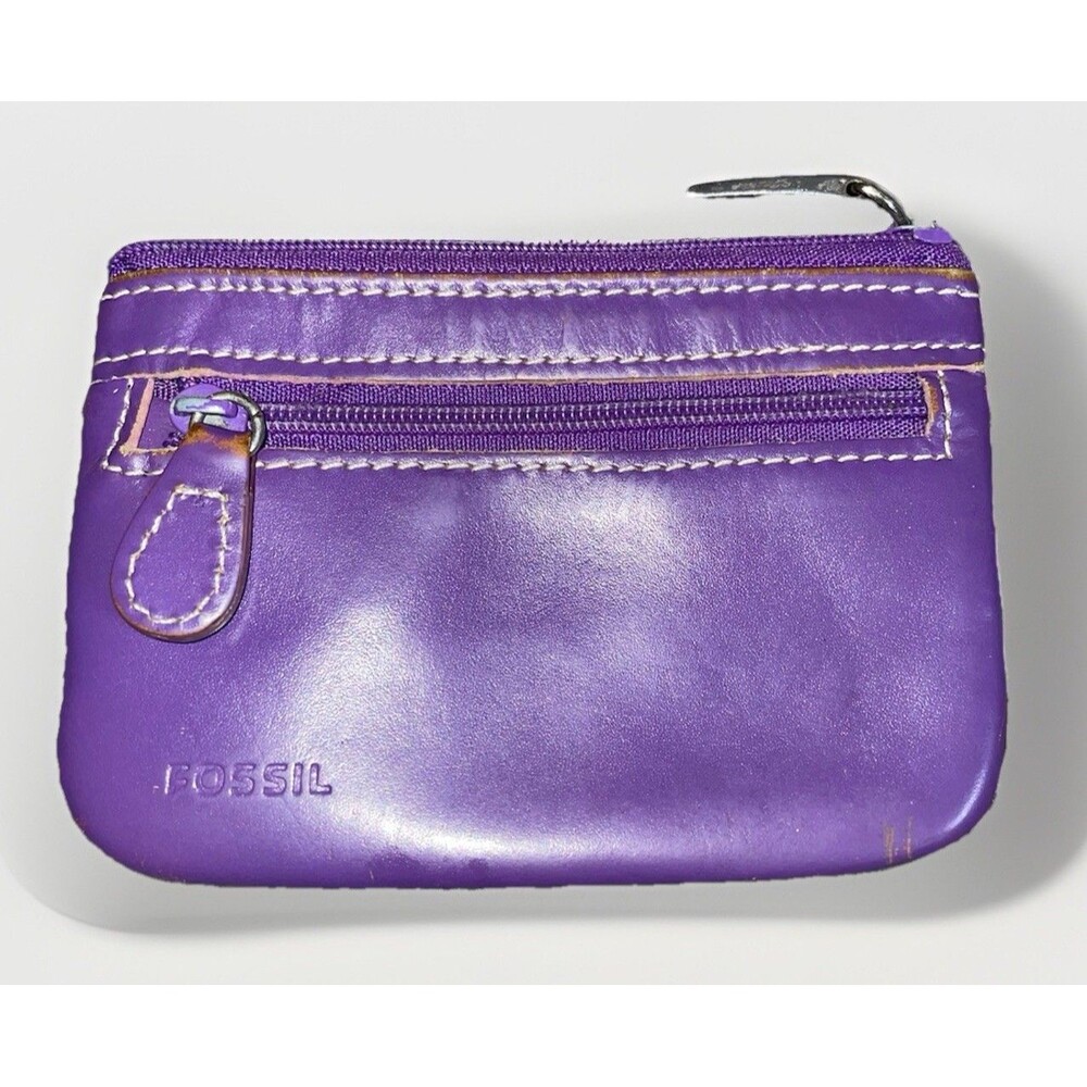 Fossil Purple Leather Coin Wallet